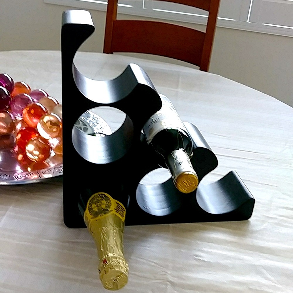 World Market 6 Bottle Wine Rack. Ebony Wood.